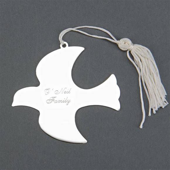 NEW CREATIVE GIFTS INTERNATIONAL dove shaped ornament in silver - Picture 3 of 4